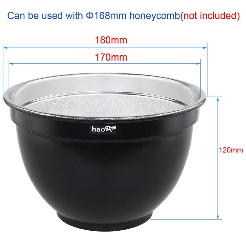 Haoge 7" Standard Reflector Diffuser Lamp Shade Dish for Balcar Alien Bees Alienbees Paul C Buff Einstein White Lightning Studio Light Strobe Monolight Flash - Image 5